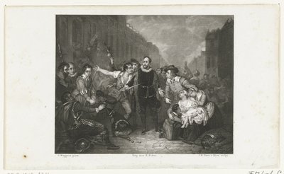 De zelfopoffering van burgemeester Pieter van der Werff, 1574 door Jan Baptist Tetar van Elven