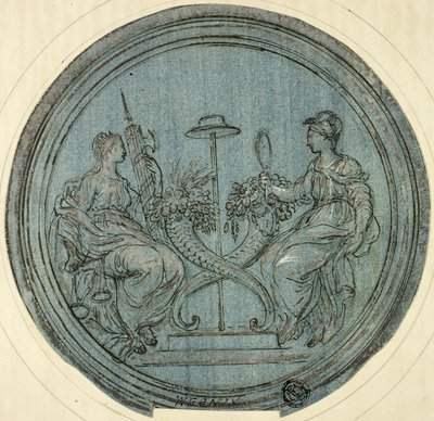 Rotonde met rechtvaardigheid en voorzichtigheid door Jan Baptist Weenix