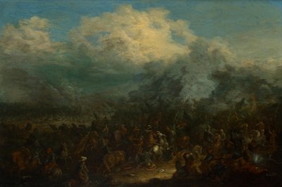 Paardengevecht door Jan Baptist van der Meiren