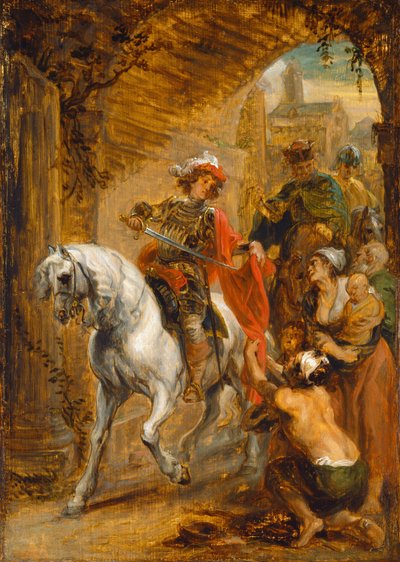 Sint Martinus Verdeelt Zijn Mantel, ca. 1640-1645 door Jan Boeckhorst