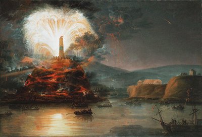 Vuurwerk in Kaniow ter ere van Catharina II door Jan Bogumil Plersch