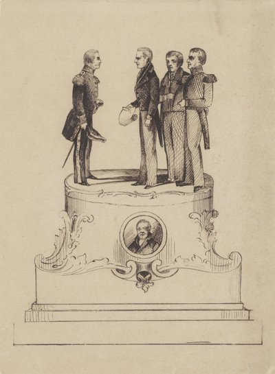 Ontwerp voor monument bij 50 jaar onafhankelijkheid van het Koninkrijk der Nederlanden in 1863 door Jan Bos