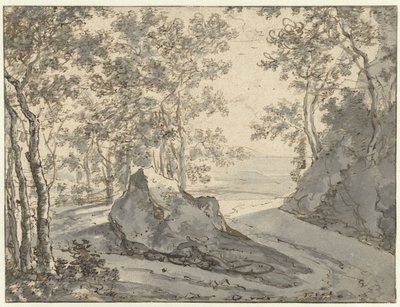 Tweesprong aan de rand van een bos door Jan Both (possibly)