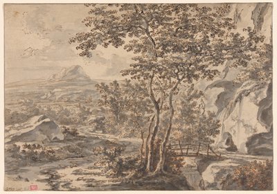 Italiaans Landschap met een Brug door Jan Both
