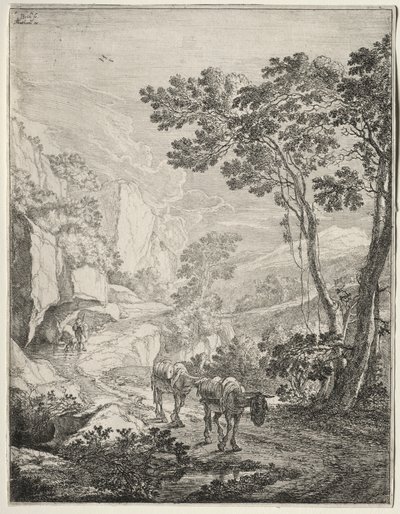 De twee muilezels. Rocca Aquatico bij Ancona door Jan Both