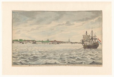 De stad Colombo op Ceylon gezien vanuit het noorden in het jaar 1785 door Jan Brandes (signed by artist)