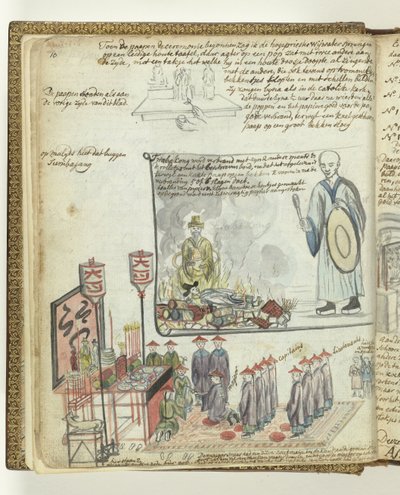 Chinese offerceremonie in Batavia door Jan Brandes