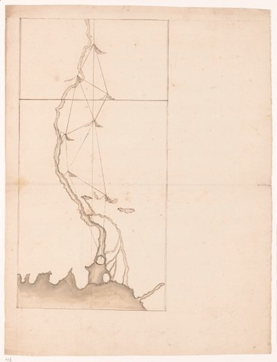 Driehoeksmeting langs een rivier door Jan Brandes