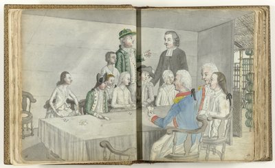 Europees kaartgezelschap op Ceylon door Jan Brandes