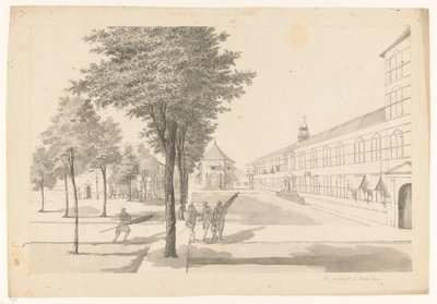 Gouvernement, kasteelkerk en dragonderwacht binnen het kasteel te Batavia door Jan Brandes