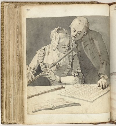 Man en vrouw met dwarsfluit door Jan Brandes