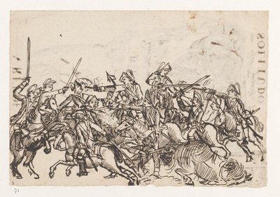 Ruiterslag / Allegorie op de Engelse oorlog door Jan Brandes