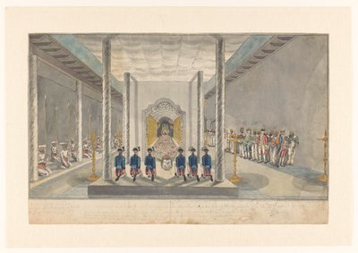 VOC-delegatie bij een audiëntie met de koning van Kandy, Sri Rajadi Raja Sinha door Jan Brandes