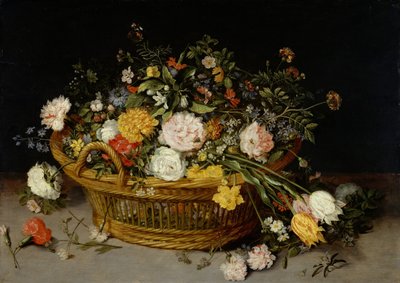 Een mand met bloemen, waarschijnlijk jaren 1620 door Jan Brueghel the Younger