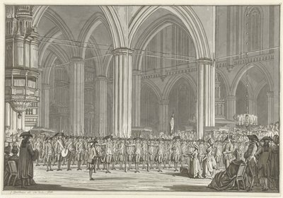 Genootschap Pro Patria in de Nieuwe Kerk, 1786 door Jan Bulthuis (signed by artist)