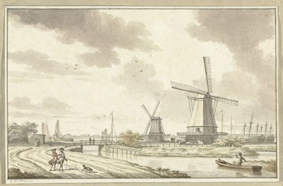 Gezicht aan de Zandhoek, buiten Haarlemmerpoort te Amsterdam door Jan Bulthuis