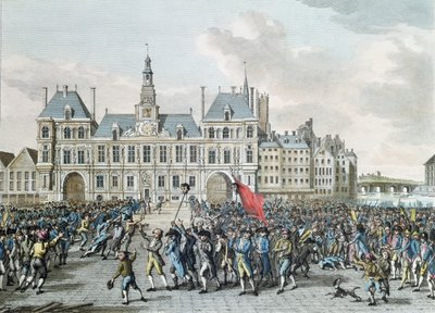 De hoofden van Launay en Flesselles gepresenteerd voor het stadhuis, 14 juli 1789, 1795 door Jan Bulthuis