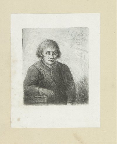 Jonge man leunend op een tafel door Jan Chalon