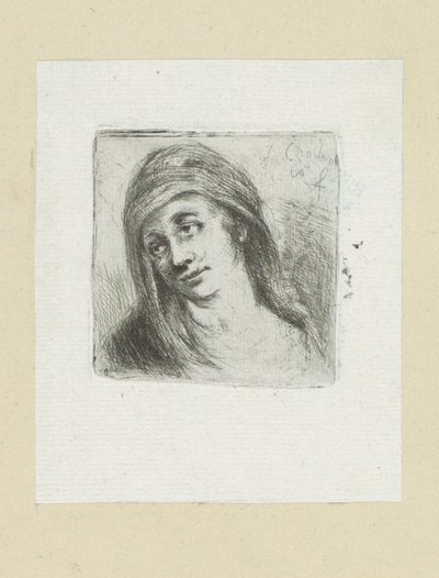 Jonge vrouw met hoofddoek door Jan Chalon