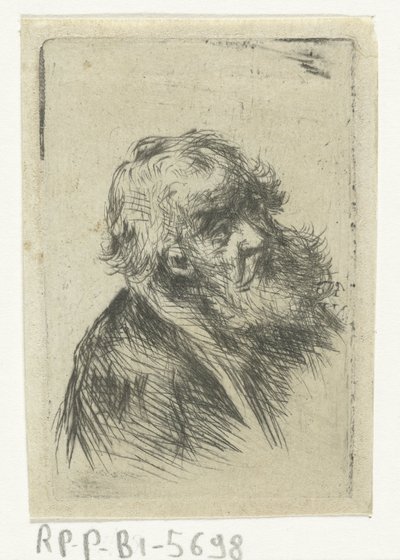 Oude man met baard door Jan Chalon