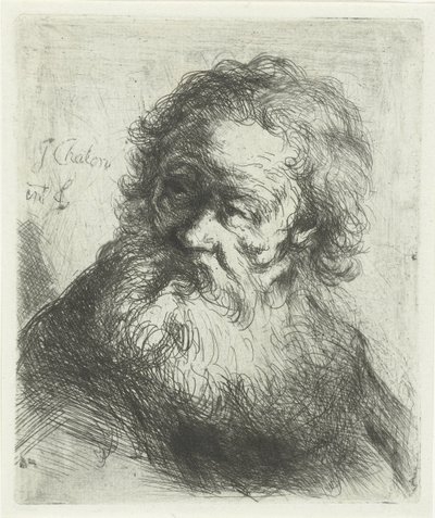 Oude man met baard door Jan Chalon