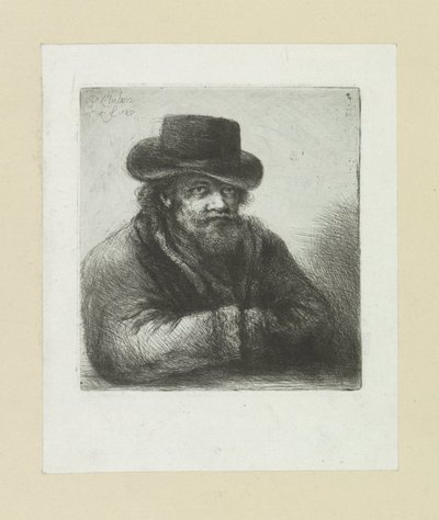 Oude man met baard en hoed door Jan Chalon