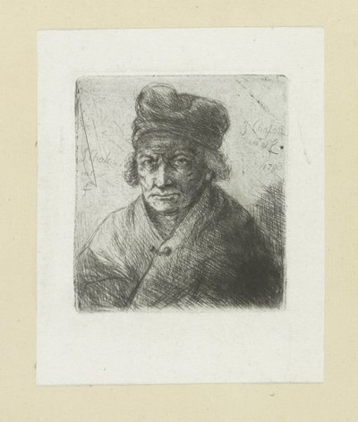 Oude man met muts door Jan Chalon