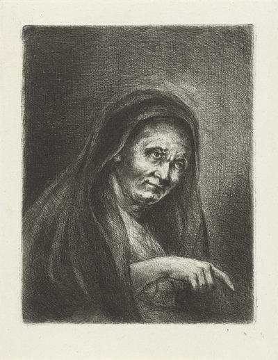 Oude vrouw door Jan Chalon