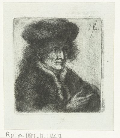 Volwassen man met bontmuts door Jan Chalon