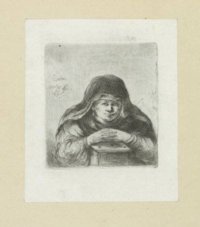 Vrouw boven een stoof door Jan Chalon