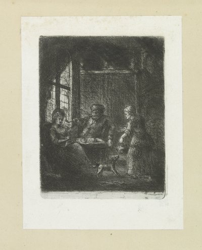 Woonkamer met paar door Jan Chalon