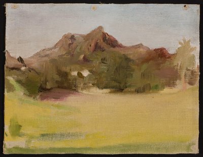 Landschaft mit Bergen. Aus der Reise nach Indien door Jan Ciągliński