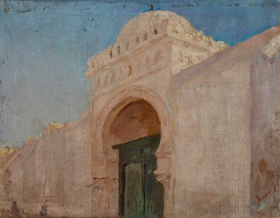 Kairouan (Ingang van de Moskee van de Barbier) door Jan Ciągliński