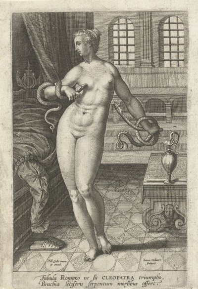 Dood van Cleopatra door Jan Collaert (II)