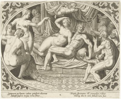 Venus en Mars betrapt op overspel door Jan Collaert (II)