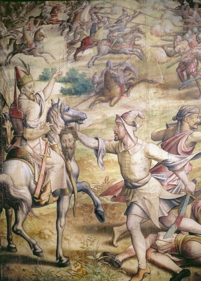 Campagne van Keizer Karel V tegen de Turken in Tunis in 1535: de verovering van Goletta (detail) door Jan Cornelisz Vermeyen