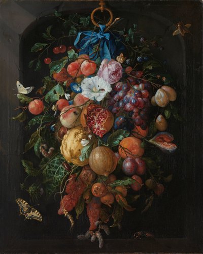 Festoen van fruit en bloemen door Jan Davidsz de Heem