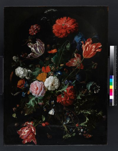 Bloemen in een Glazen Vaas, c.1660 door Jan Davidsz de Heem