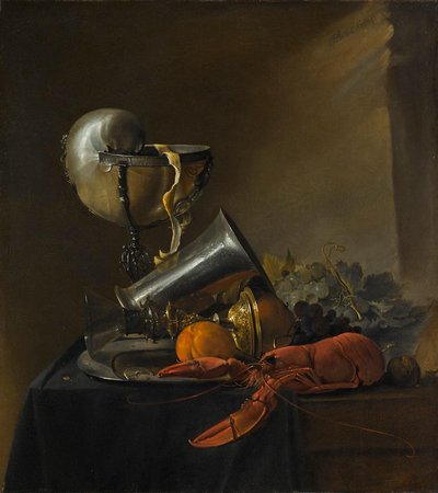 Stilleven met kreeft en Nautilus-beker door Jan Davidsz. de Heem