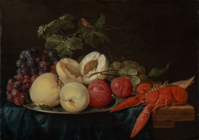 Stilleven met fruit en een kreeft door Jan Davidsz. de Heem