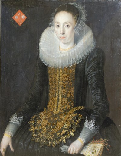 Portret van Eritia Aukje Hoppers, geboren De Blocq, 1622 door Jan De Salle