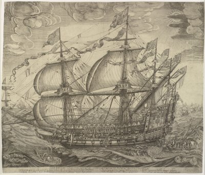 Het oorlogsschip Trekroner door Jan Diricks van Campen