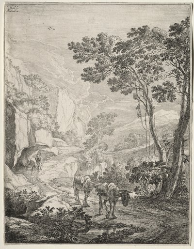 De Twee Muilezels. Rocca Aquatico nabij Ancona door Jan Dirksz Both