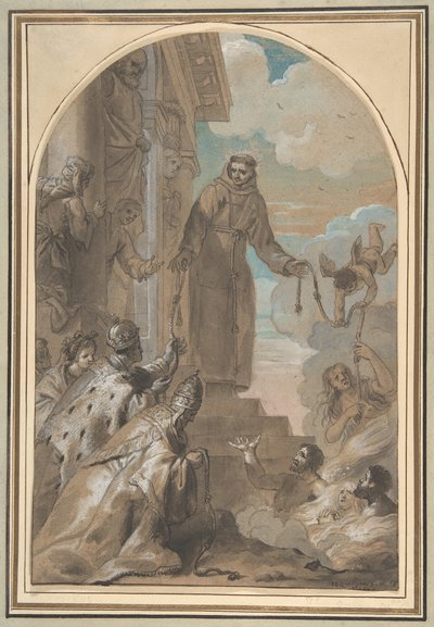 De verdeling van de Franciscaanse koorden, 1667 door Jan Erasmus Quellinus
