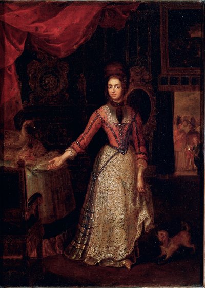 Portret van Anna Maria Luisa de Medicis (1667-1743). Schilderij door Jan Frans Van Douven. Circa 1700. Galleria Palatina, Uffizi, Florence door Jan Frans Douven