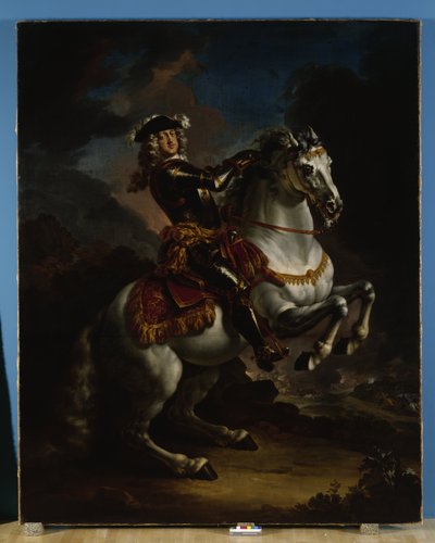 Keuzevorst Johann Wilhelm von Pfalz-Neuburg te paard door Jan Frans van Douven