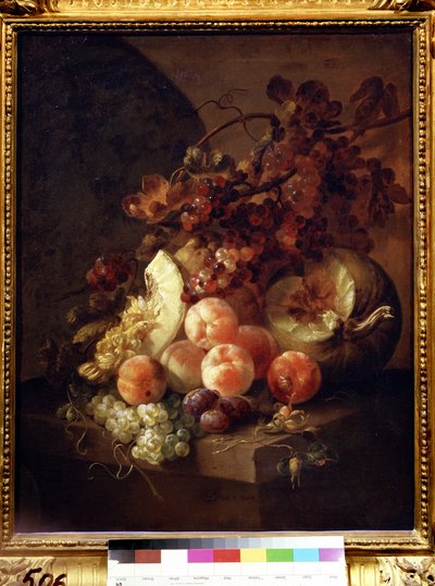 Stilleven met perziken door Jan Frans van Son