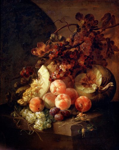 Stilleven met Perziken, eind 17e of begin 18e eeuw door Jan Frans van Son