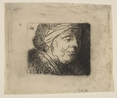 Hoofd van een oude vrouw door Jan Georg van Vliet