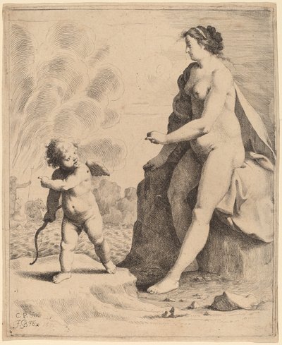 Venus en Cupido door Jan Gerritsz van Bronckhorst after Cornelis